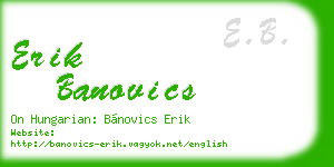 erik banovics business card